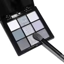 Nine-color eyeshadow palette Makeup Brush, gray-pink smoky makeup, matte pearlescent silkworm brightening makeup